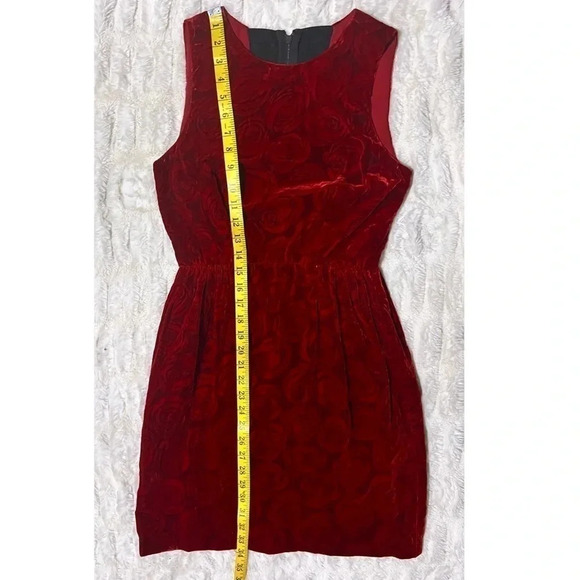 ALICE + OLIVIA Women’s Velvet Red Rose Dress - Picture 15 of 16